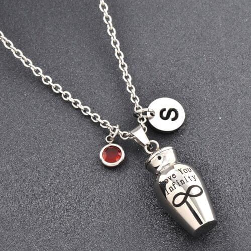 Ijmd0030 Charm "Love You Infinity" Memorial Ash Keepsake Pendant Pet Urn Human Ashes Urn Memorial Funeral Jewelry Casket