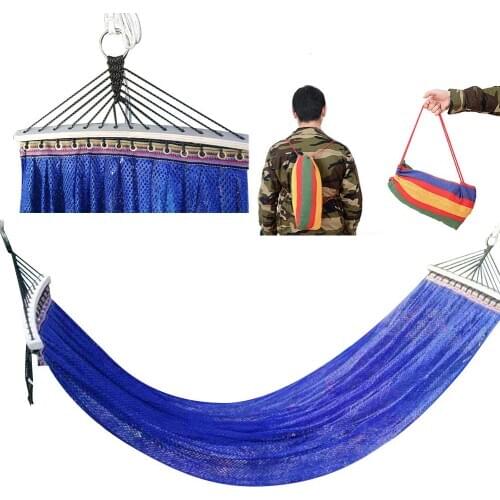 Portable Outdoor Hammock Ultralight Hammock Thickened Hanging Bed Home Travel Camping Swing Chair For Patio Garden Backyard