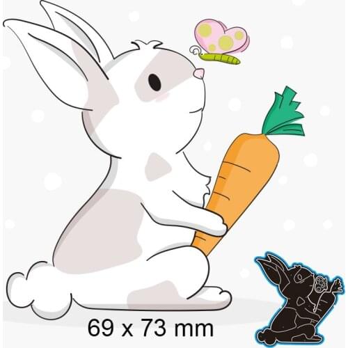 Cutting Dies Bunny New Metal Stencils DIY Scrap Booking Paper Cards Making Decoration 69*73mm