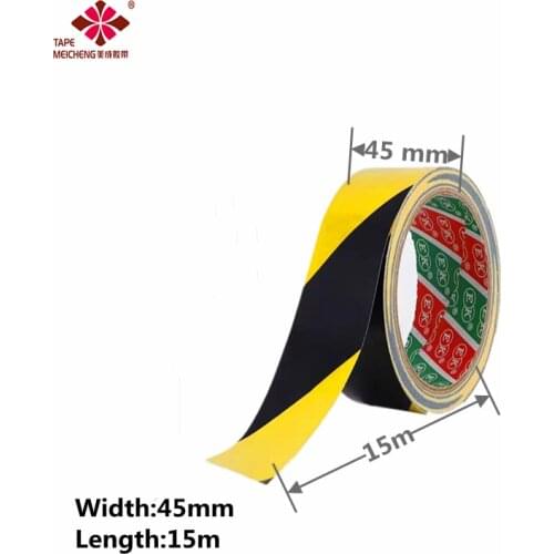 PVC Black And Yellow Warning Floor Tape Wear-Resistant Zebra Crossing Parking Lot Workshop Landmark Sticker Ground Warning Zone