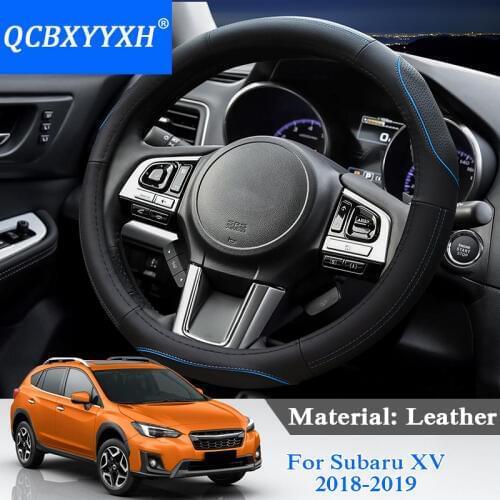 QCBXYYXH Car Styling Steering Cover For Subaru XV 2018-2019 Steering Wheel Covers Leather steering-wheel Interior accessory