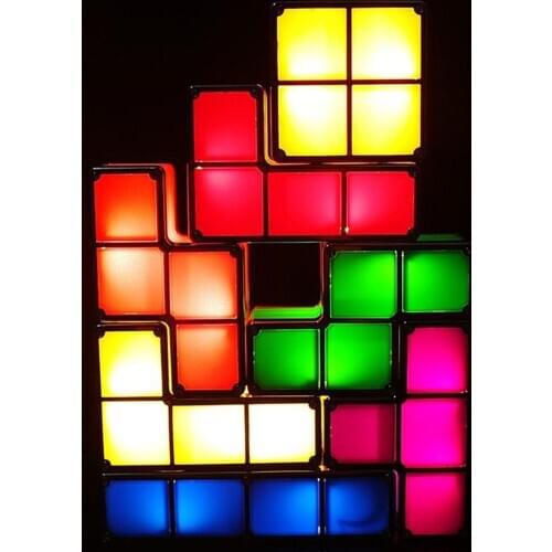 Stackable Night Light 3D Puzzles Light 7 Colors Magic Blocks Induction Interlocking LED Novelty Desk Lamp Baby Gift