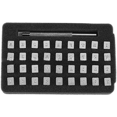 1 set 3mm and 6mm Steel Punch Alphabet Letter Number Leather Stamper Set Metal Leather Punching Tools for DIY Leather Craft Tool