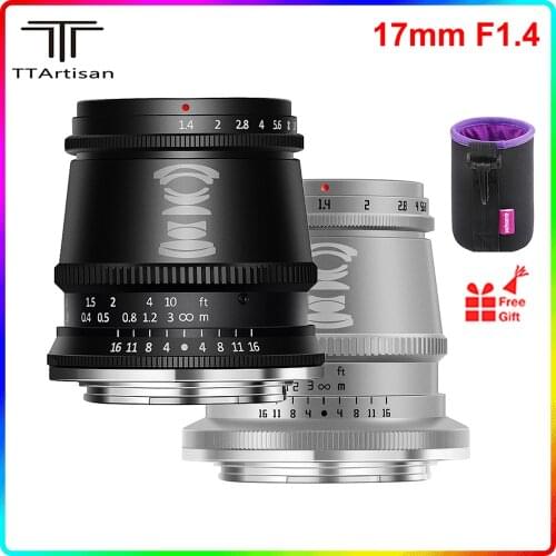 TTartisan 17mm F1.4 APS-C Wide-Angle Fixed Lens for Sony E-Mount Fuji X-Mount M4/3 Canon EOS-M Camera A6600 A6500 X-T3 E-M10II