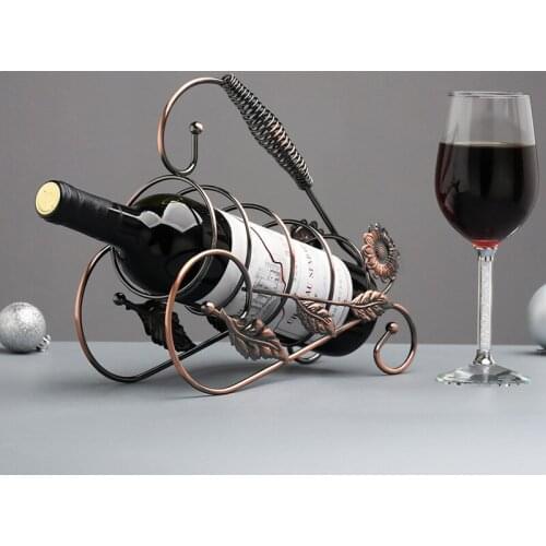 Wine Rack Wine Storage Bottle Holder Single Bottle Holder Stand Rack Metal Protector Countertop Furnishing Craft Wine Storage
