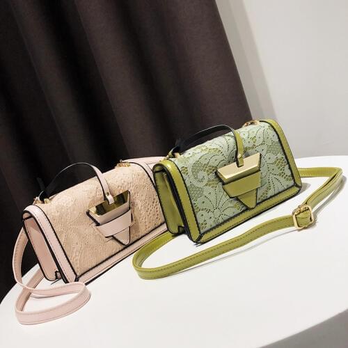 Retro Fashion Female Square Bag New High quality Lace PU leather Womens Designer Handbag Chain Shoulder Messenger bags MQ-93