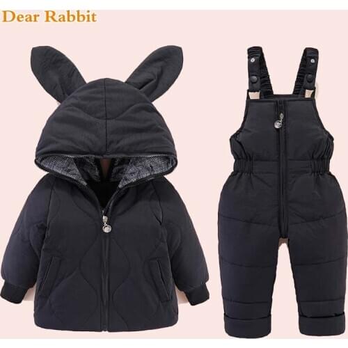 Winter Children Snowsuit Boy Clothing Set Kids Down Jacket Overalls for Girl Baby Warm Coat Pant Infant Overcoat worn front back