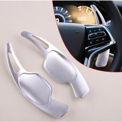1 Pair Silver Car Steering Wheel Shift Paddle Shifter Extension Fit for Cadillac XTS 2013 2014 2015 2016 2017 2018 Accessories