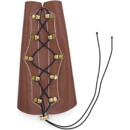 1pc Archery Cow Leather Arm Guard For Armband Adjustable Straps Hunting Protection