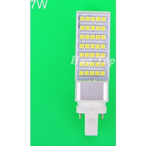10pcs/lot 7W Horizontal Plug Lamps G23 E27 G24 SMD 5050 LED Corn Bulb wide voltage table lights Hot sale whosale Free shipping
