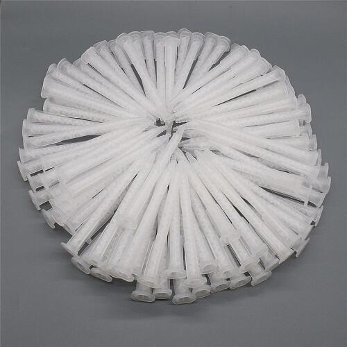 100pcs Mixing Nozzle AB Glue Tube Epoxy Adhesives Applicator Static Mixer Nozzle for Manual Caulking Gun Dispenser Glue Gun Tool