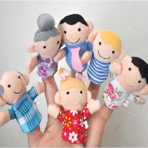 Children christmas Party favor gift family finger puppets mini plush baby toy kids Fairy Tale finger puppets preformance props
