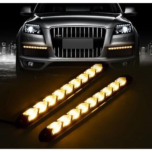 2pcs SMD 6 LED/9 LED/12 LED White Amber Dynamic Streamer DRL Daytime Running Light Flowing Turn Signal Warning Red Brake Lamps