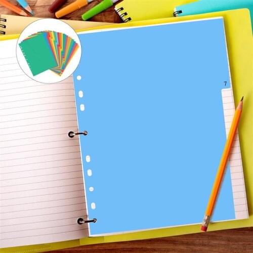 20 Pages A4 Colorful Index Page Classified Lables Plastic Tab Dividers Color Index Page Category Page (Color Printed Number)