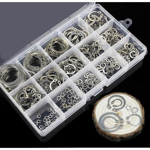 225Pcs /Set 15 Kinds 304 Stainless Steel Internal Circlip 3mm-25mm Retaining Ring Snap Ring Kit