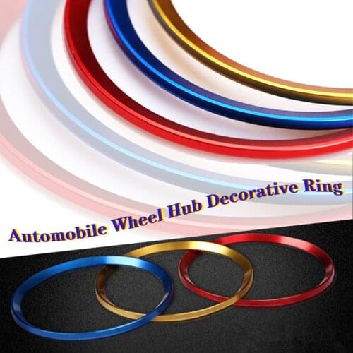 4pcs Car Modified Wheel Hub Decorative Circle Colorful Aluminum Alloy Ring Sticker For BMW M E90 E91 E92 E93 M3 E60 Auto Styling