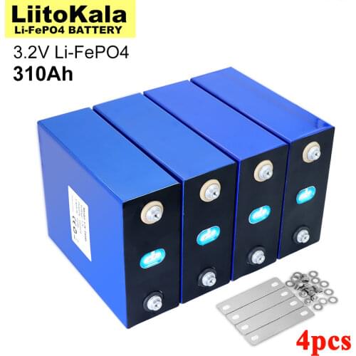 4pcs 3.2V 310Ah Lifepo4 Battery Lithium Iron Phosphate For 12V RV Campers Golf Cart Off-Road Off-grid Solar Wind US/EU Tax Free