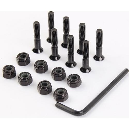 8Pcs Skateboard Trucks Screws Hardwares M5x25/29/32/44/50mm Bolts Anti-rust Carbon Steel Durable Bridge Nails Nuts Accessories