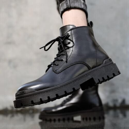 Ankle Boots Men 2020 Spring&Autumn Fashion Casual Boots Male Punk Style Shoe Men Lace-up Casual Botas Motorcycle Brand Men Boots