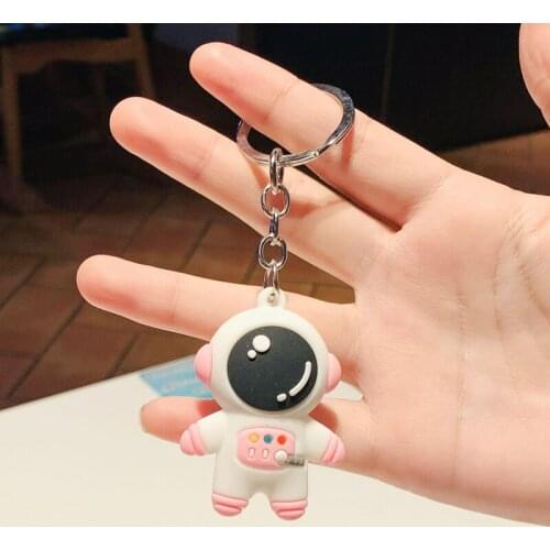 2021 Creative Inspiration Space Astronaut Keychain Mini Beautifully Decorated Silicone Keychain Car Accessories Pendant Gift