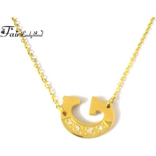 Fairladyhood Stainless Steel Gold Chain Letter G Necklace For Women & Men Chain Necklace Wholesale A-S Letter Necklace Jewelry