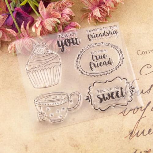 Tea Time Cup Clear Transparent Rubber Stamps DIY Scrapbooking Stamp Sets with Dies Christmas T1020