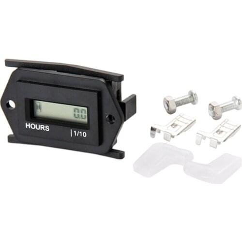 Digital LCD Hour Meter AC 86 to 230V, Waterproof Design Use Tractor Generator Golf Cart Club Car Other Powered Equipment Retail