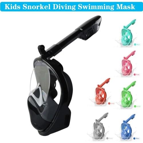 Kids Unisex Snorkel Diving Mask Swimming Full Face Snorkeling Masks Child Underwater Scuba Anti Fog Snorkel Scuba Equipment Set