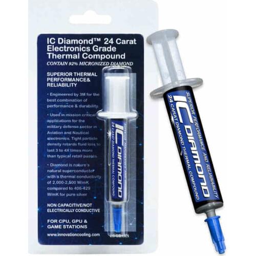Innovation Cooling ICD24 IC Diamond 24 Nano Diamond Silicon Grease CPU Cooling Silicone Thermal Conductive Grease 4.8g