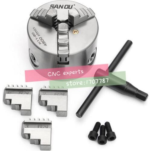 K11-100 high-precision three/3 jaw chuck self-centering chucks 100mm 4 inch for Mechanical lathe,Mini lathe
