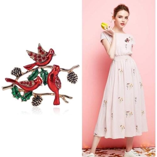Fashion new Chinese wind alloy drip branch three bird brooch retro corsage, clothing accessories