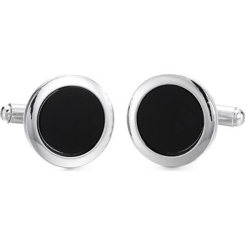 DY new fashion mens French Cufflinks clothing accessories quality minimalist style black round Cufflinks