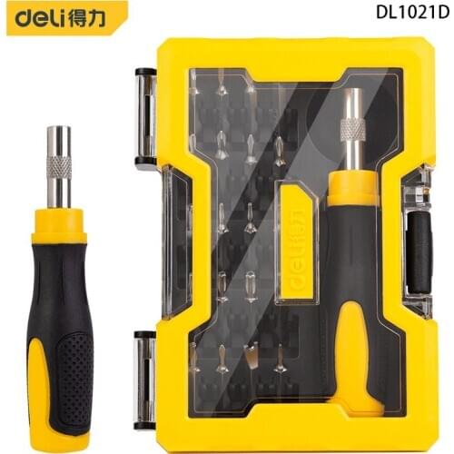 Deli DL1021D 21-Piece Precision Screwdriver Set Chrome Vanadium Steel Includes Slotted Screwdriver And Phillips Screwdriver