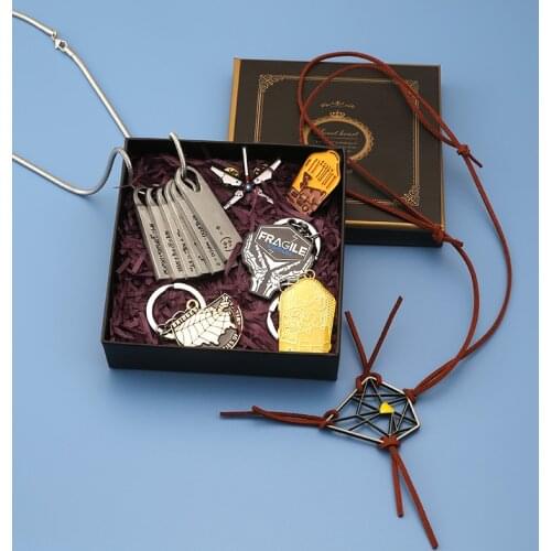 Game Death Stranding Jewelry Set Sam Necklace Key Chain Pins Brooch Leather Bracelet Pendant Keychains