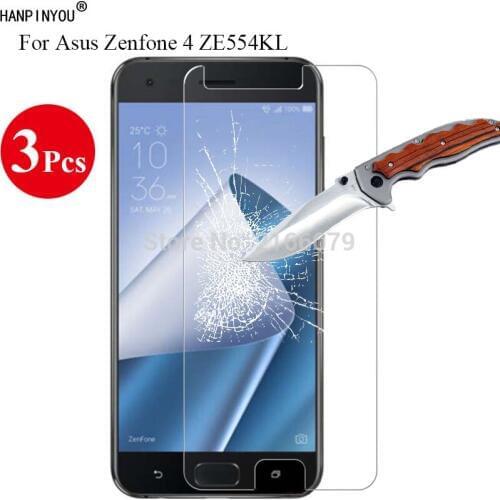 3 Pcs/Lot New 9H 2.5D Tempered Glass Screen Protector For Asus Zenfone 4 ZE554KL S660 5.5" Protective Film + Clean Tools