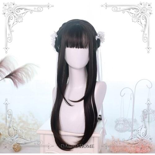 High Quality Harajuku Soft Sister Lolita Layering Straight Hair Wig Cosplay Costume Party