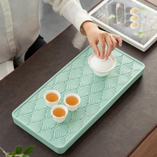 Japanese Style Tea Tray Water Storage Creative Square Drainage Tea Tray Plate Table Decorative Bandeja Comida Teaware DI50CP