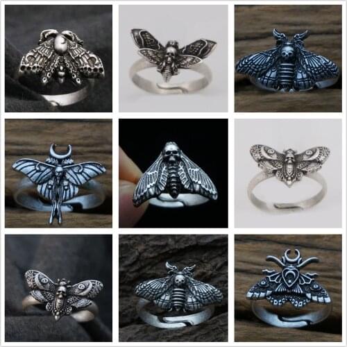 Death Moth Wiccan Supplies Ring Jewelry Insect Pendant Skull Dead Head Butterfly Christmas Gift