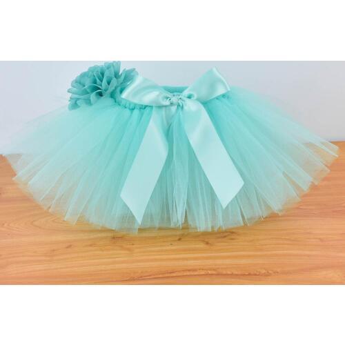 Deep Auqa Baby Girls Fluffy Tutu Skirt & Headband Set Newborn Photo Prop Costume Infant Birthday Tulle Tutus Outfit For 0-12M
