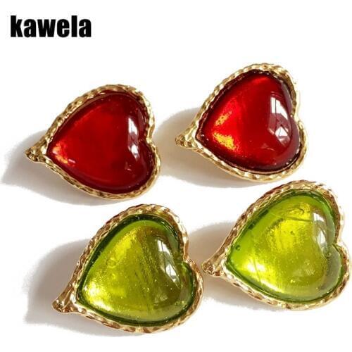 New Sweet Heart Resin 2 Colors Clip Earring