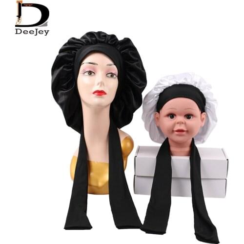Hair wig extensionsLuxury long band double layer bonnet for baby child and mum