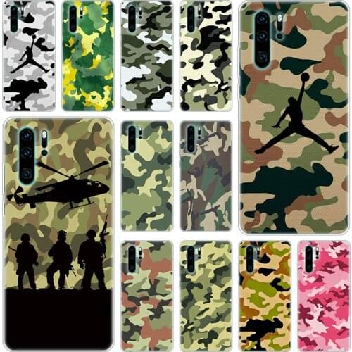 Hot Camouflage Camo Army Silicone Phone Case for Huawei P50 P40 Pro P30 Lite P20 Pro P8 Lite 2017 P Smart Z 2020 2021 Soft Cover