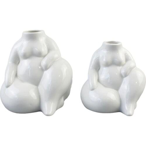 Nordic Abstract Ceramic Simulation Human Sculpture Ceramic Vase Woman Body Art Vase Living Living Room Dining Table Centerpiece