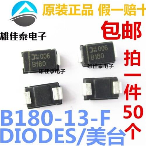 SMD B180A-13-F 1A 80V silk screen B180A package SMA DO-214AC B2100-13-F Silk screen B2100 SMB SMD Schottky diode 2A/100V
