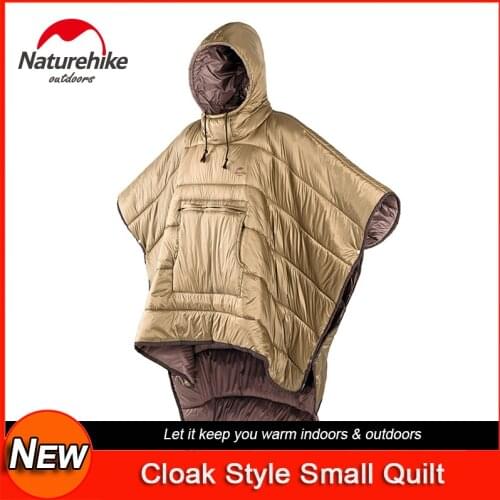 Naturehike New Cape Style Wearable Adult Sleeping Bag Camping Wrap Quilt Packable Walking Sleeping Bags with Zipper