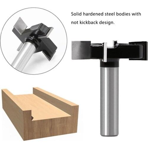 Shank 4 Edges T Type Slotting Knifes Necking Tool Milling Cutter Large Diameter Slotting Knifes Woodworking Router Bits