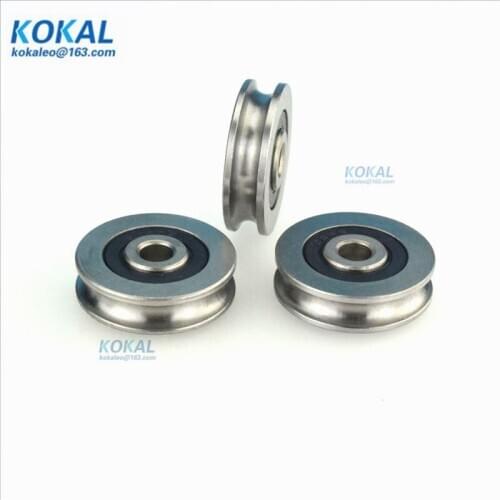[U0629-8S]1PCS stainless steel 440C high quality U groove Type metal sliding roller wheel window door guide track rail pulley