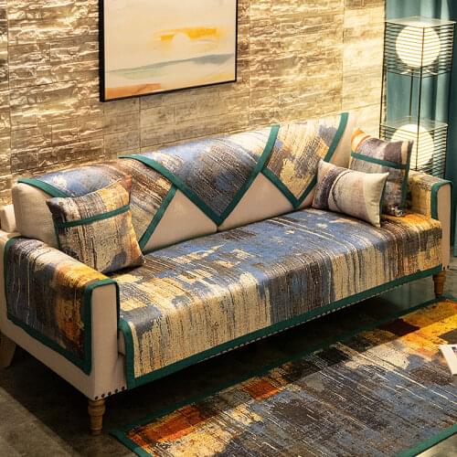 Universal Sofa Covers for Living Room Non Slip Sofa Cover Towel 1/2/3/4 seater Colorful Geometric Slip Cover Seat Sofa Protector