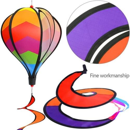 Hot Air Balloon Colorful Attractive Twist Garden Wind Spinner Garden hot air balloon wind Sequins rotating colorful windmill New