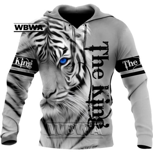 WBWA Animal The King-Tiger 3D All Over Printed Unisex Deluxe Hoodie Men SweatshirtPullover Casual Jacket Tracksuits DW85